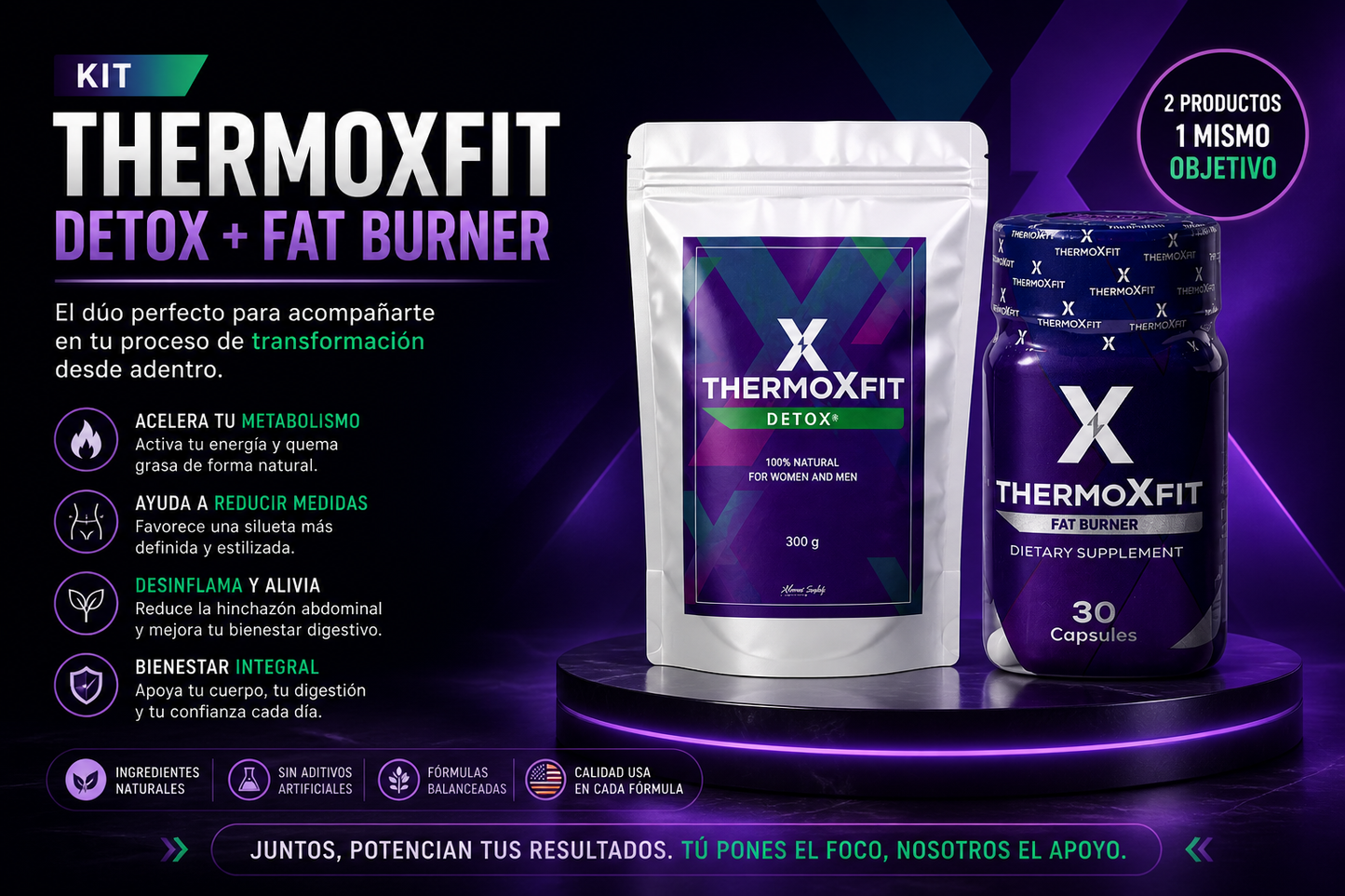 Kit Thermoxfit   Pastillas - Detox